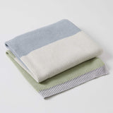 Spectacular Block Stripe Baby Blanket - Denim/Sage