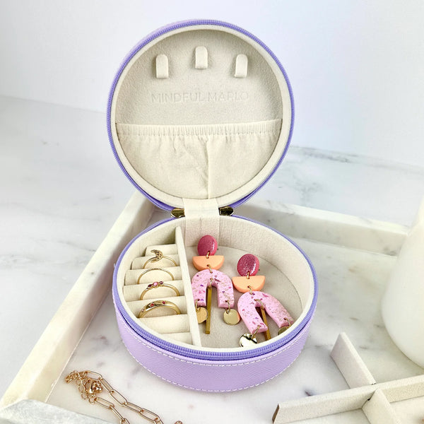 Round Jewellery Case - Violet
