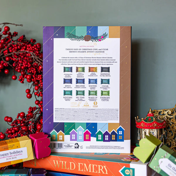 Cool and Clear 12 Days of Christmas Shower Steamer Advent Calendar