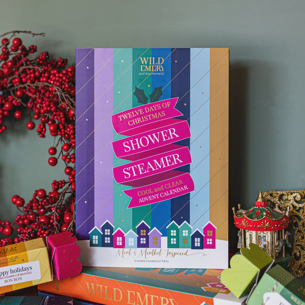 Cool and Clear 12 Days of Christmas Shower Steamer Advent Calendar