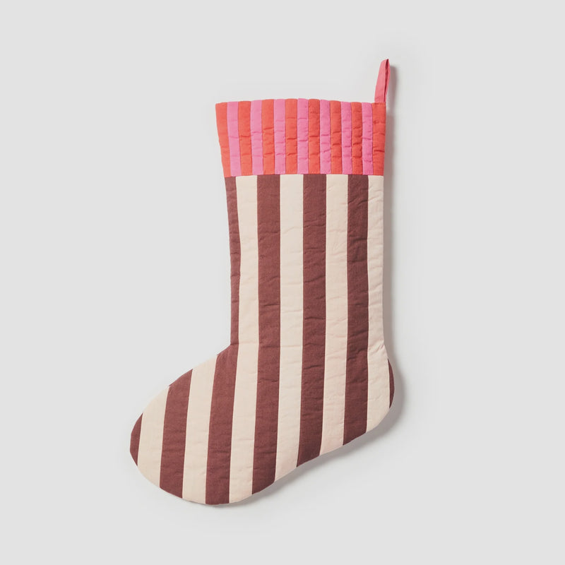 Stripe Pink Christmas Stocking