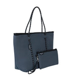 Boutique Neoprene Tote Bag With Zip - Charcoal