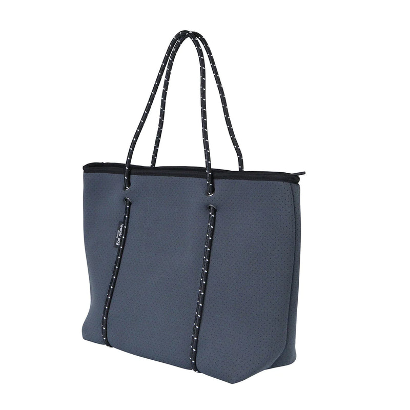 Boutique Neoprene Tote Bag With Zip - Charcoal