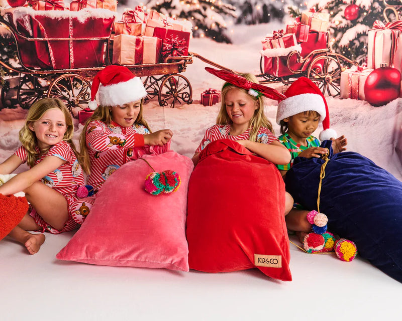 Navy Blue Velvet Santa Sack