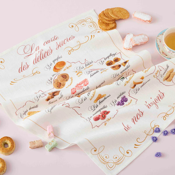 French Sweet Tooth Map Tea Towel