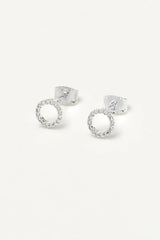 CZ Circle Earrings - Silver Plated