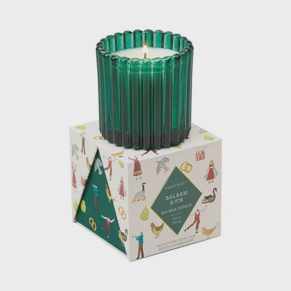 4.5oz Green Tinted Glass In Holiday Merry Box - Balsam & Fir