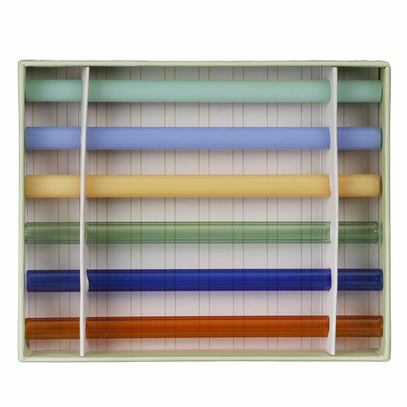 The Whistler Colored Glass Straws - Set of 6