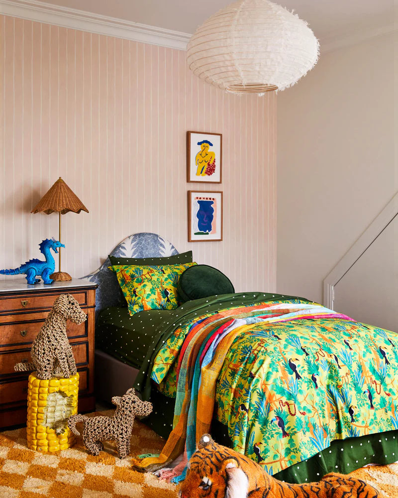Kombu Green Velvet Pea Cushion