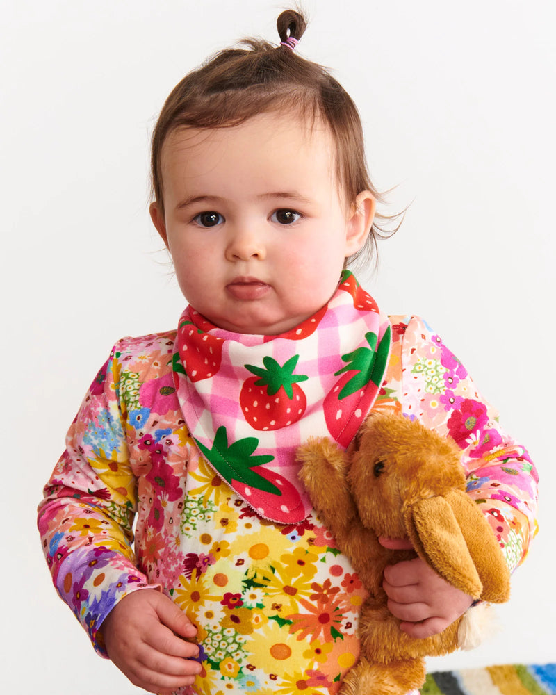 Strawberry Bloom Organic Dribble Bib Set