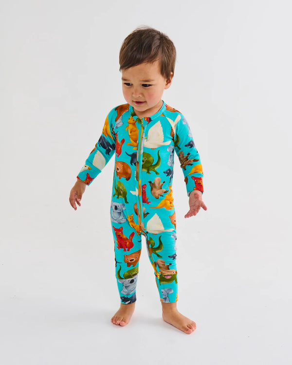 Home Among The Gum Trees Organic Long Sleeve Zip Romper