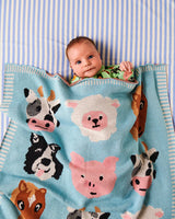 Farm Friends Cotton Knitted Blanket