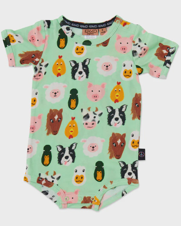 Farm Friends Organic Short Sleeve Romper