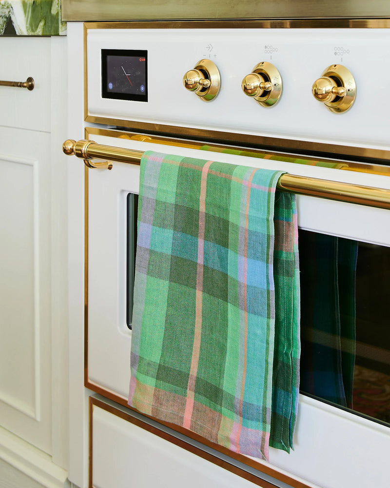 Jewel Of The Nile Tartan Linen Tea Towel