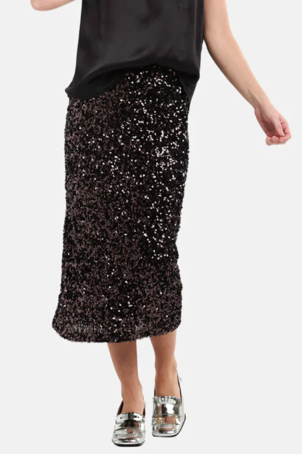 Starlet Sequin Skirt - Black