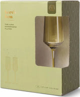 The Luna Champagne Flutes - Set of 2 Olive