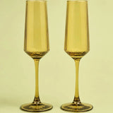 The Luna Champagne Flutes - Set of 2 Olive