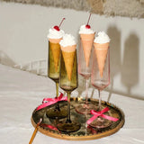 The Luna Champagne Flutes - Set of 2 Olive
