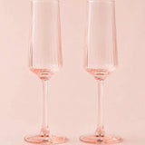 The Luna Champagne Flutes - Set of 2 Blush