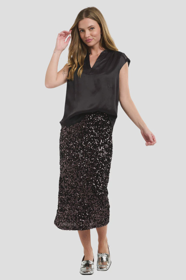 Starlet Sequin Skirt - Black