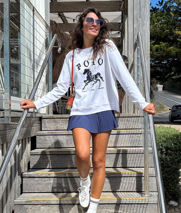 Polo Sweat White/Navy