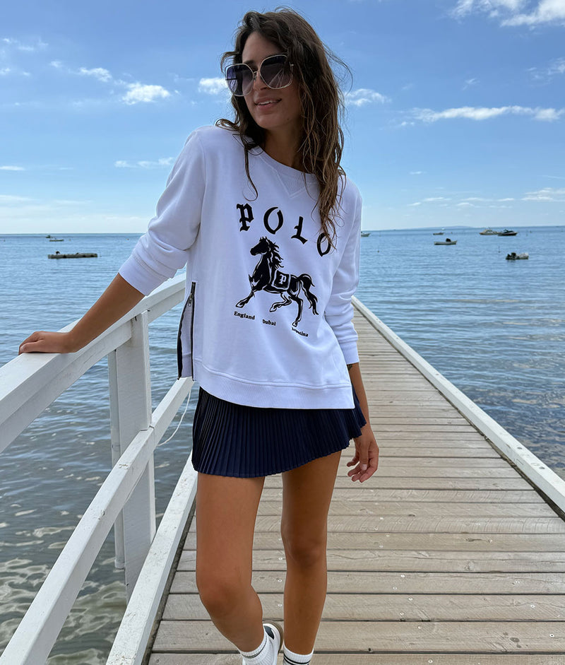 Polo Sweat White/Navy