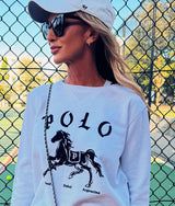 Polo Sweat White/Navy