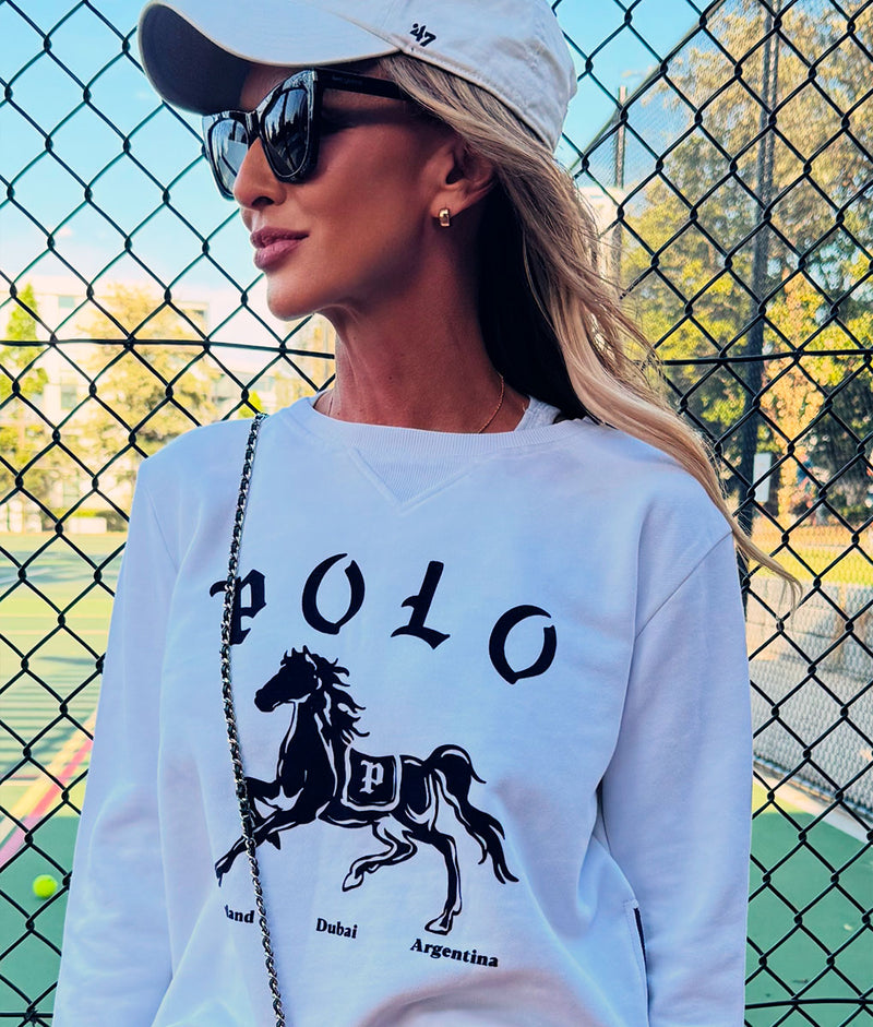 Polo Sweat White/Navy