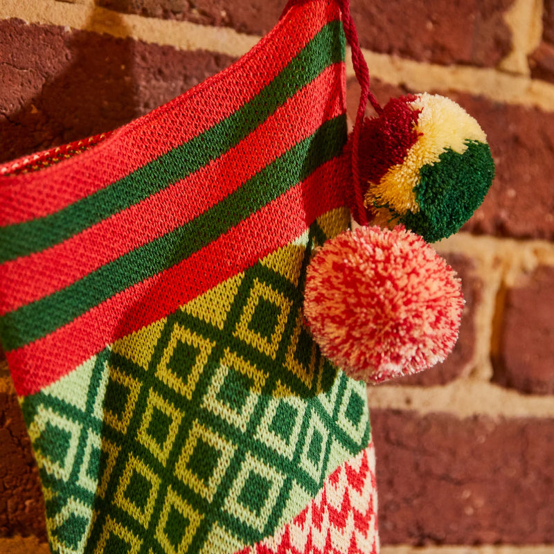 Palmina Knitted Stocking - Crimson