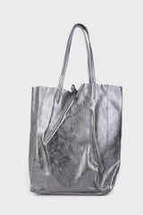 Large Tote Metallic Grey