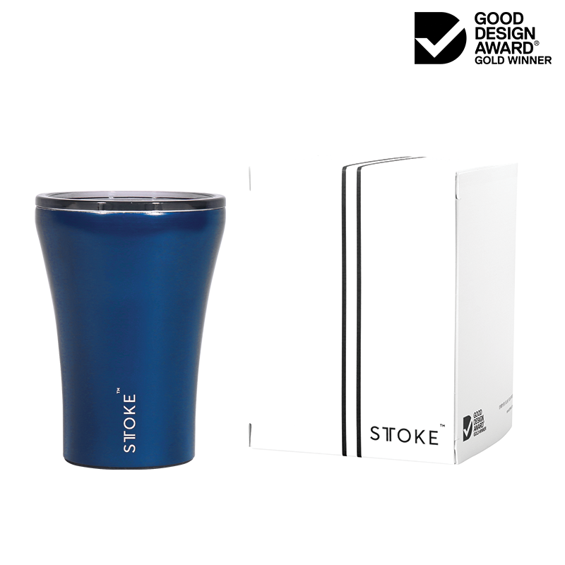 Sttoke Ceramic Reusable Cup 8oz Magnetic Blue