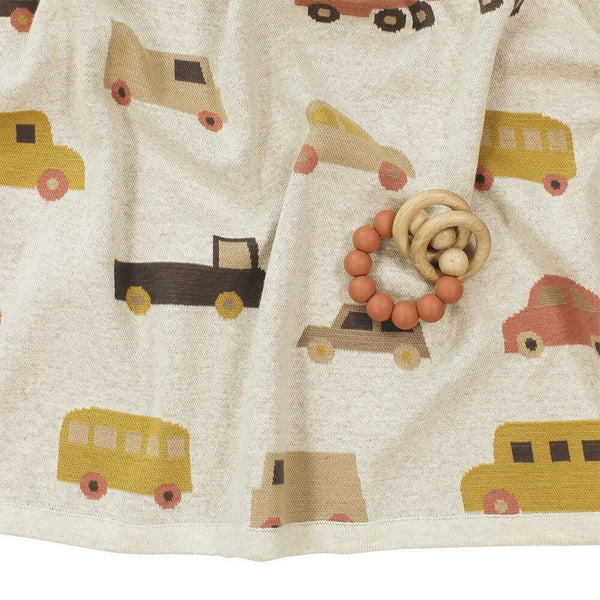 Transport Cotton Knit Baby Blanket