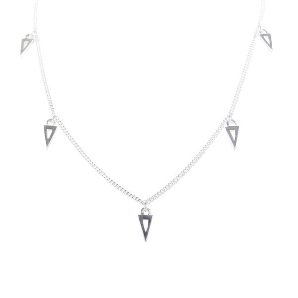 Triangle Charm Necklace Silver