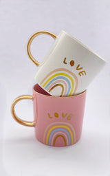 White Rainbow Love Mug