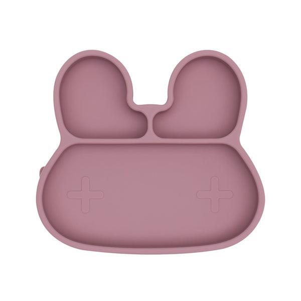 Bunny Stickie Plate Dusty Rose