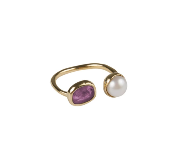 Pearl & Pink Sapphire Ring