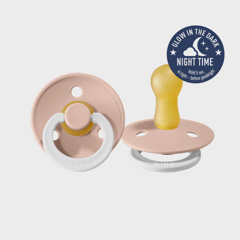 Bibs Dummy Night Glow  - 2 Pack - Blush