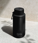 Ceramic Reusable Bottle with Straw Lid 1L - Midnight Black