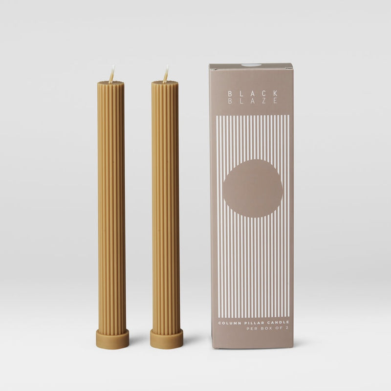 Column Pillar Candle Duo - Honey