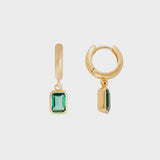 Green Crystal Deco Hoops