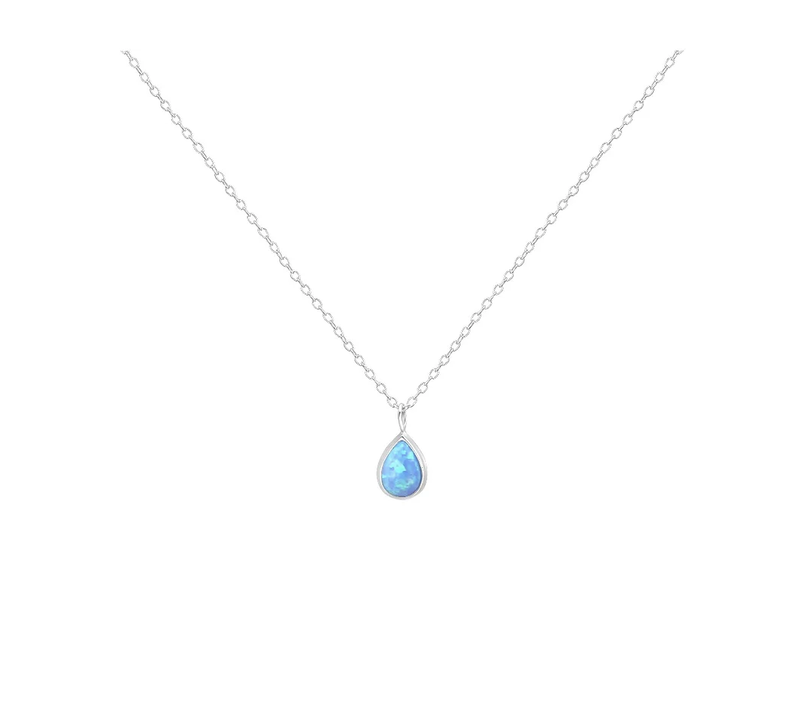 Deena Teardrop Opal Necklace - Blue