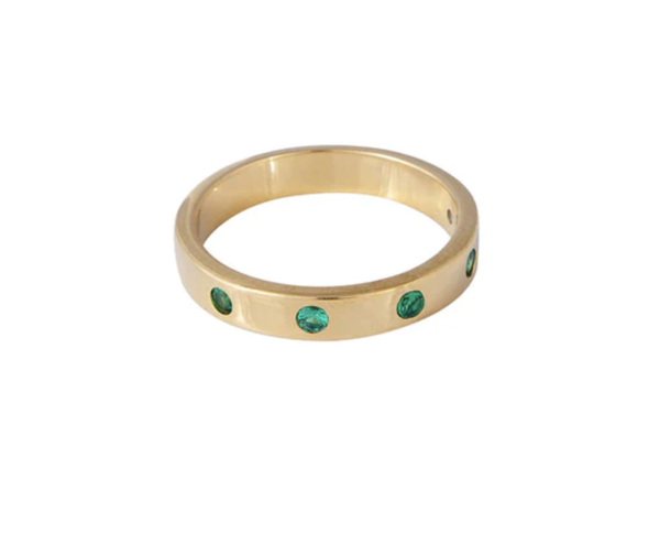 Green Cheetah Stacking Ring