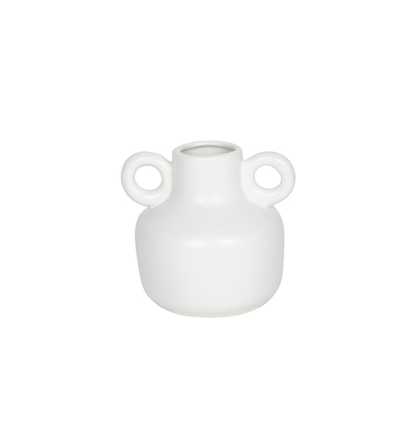 Kaniva Porcelain White Double Handle Vase - Short