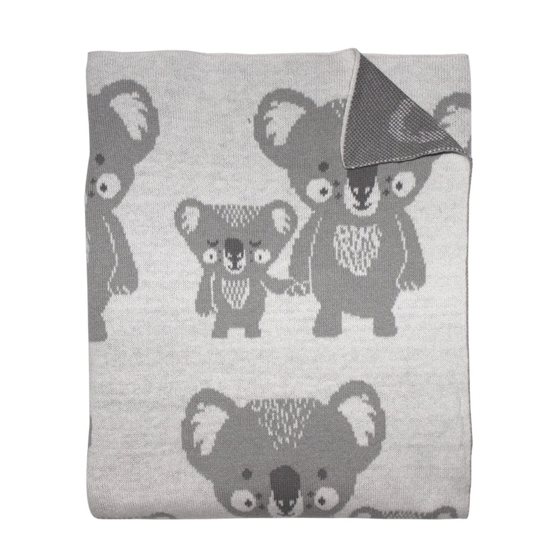 Knit Blanket - Koala & Baby