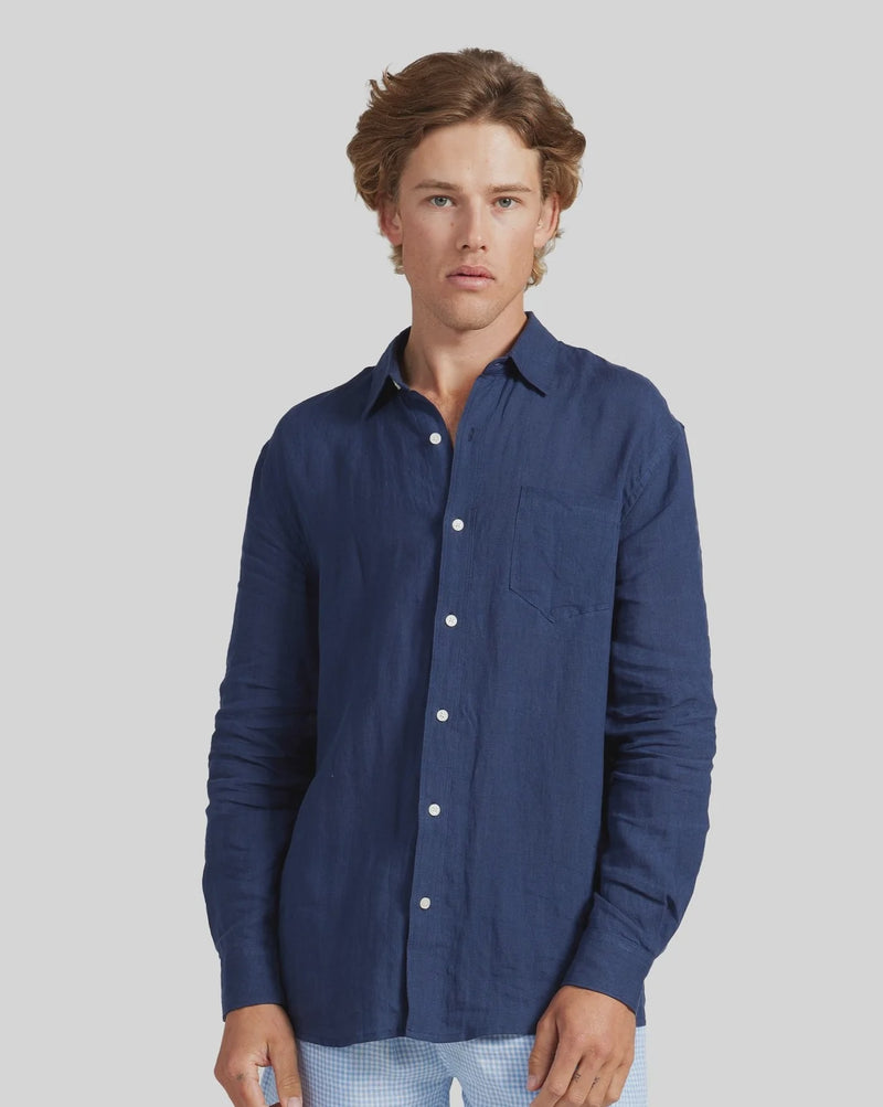 Linen Shirt Navy