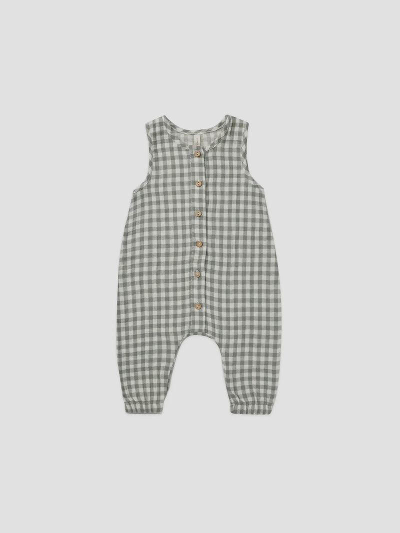 Woven Jumpsuit - Sea Green Gingham