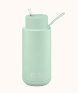 Ceramic Reusable Bottle with Straw Lid 1L - Mint