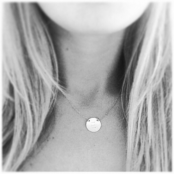 The Chloe - Initial Disc Necklace - Silver