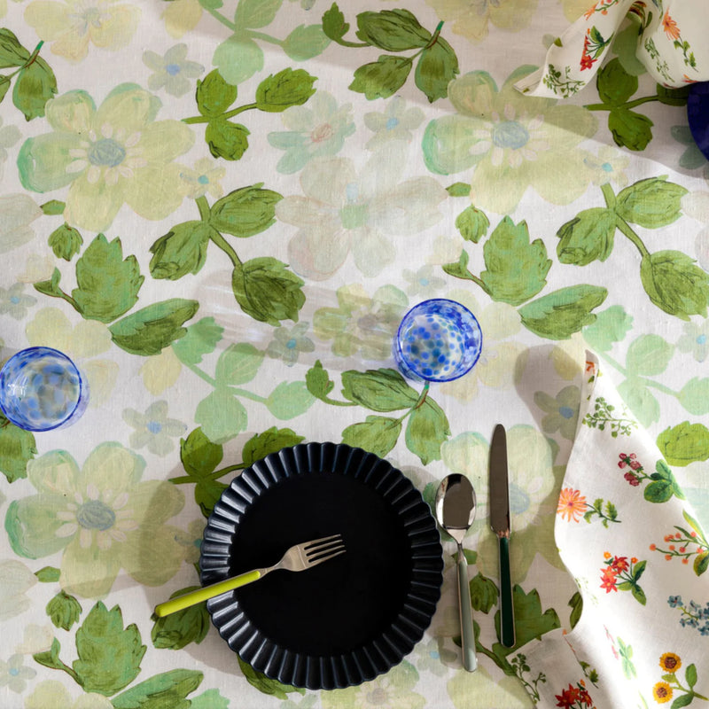 Mini Pastel Floral Green Tablecloth