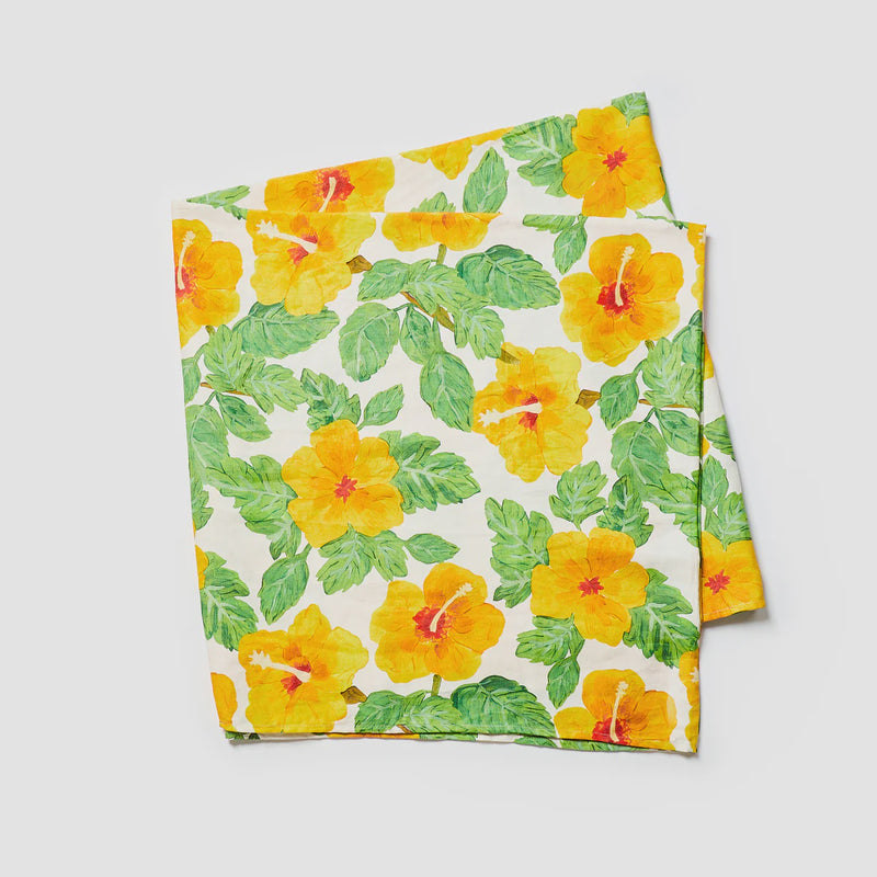 Hibiscus Yellow Tablecloth Medium